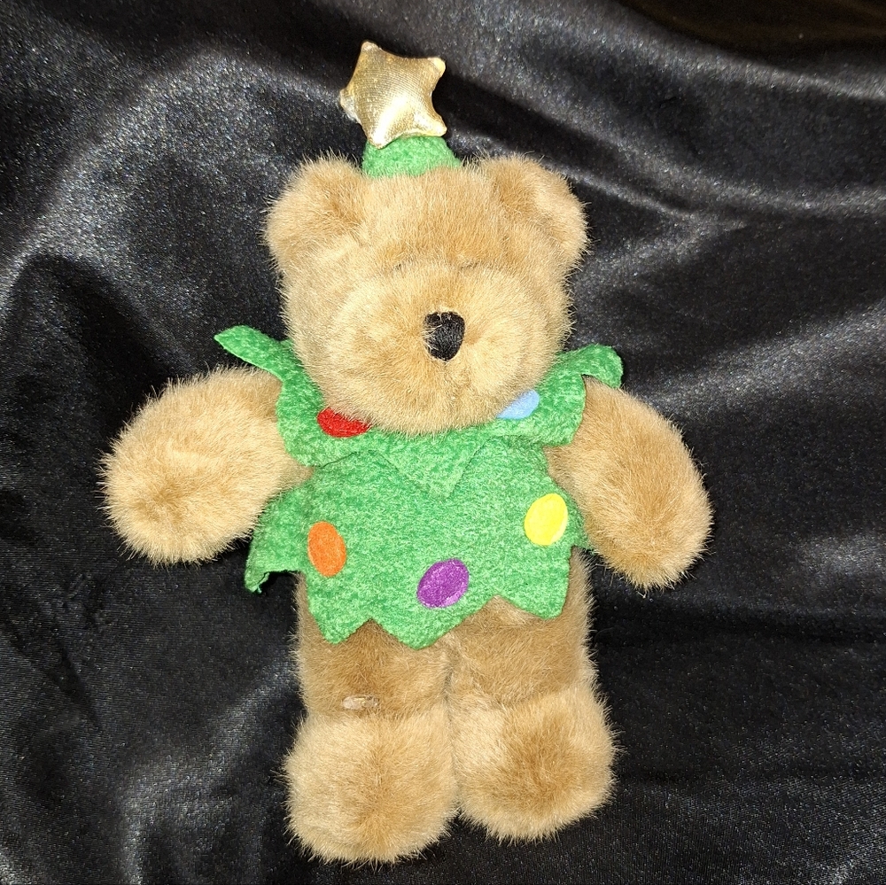 Vintage 1998 Christmas Teddy Bear~Christmas Tree~Holiday Plush